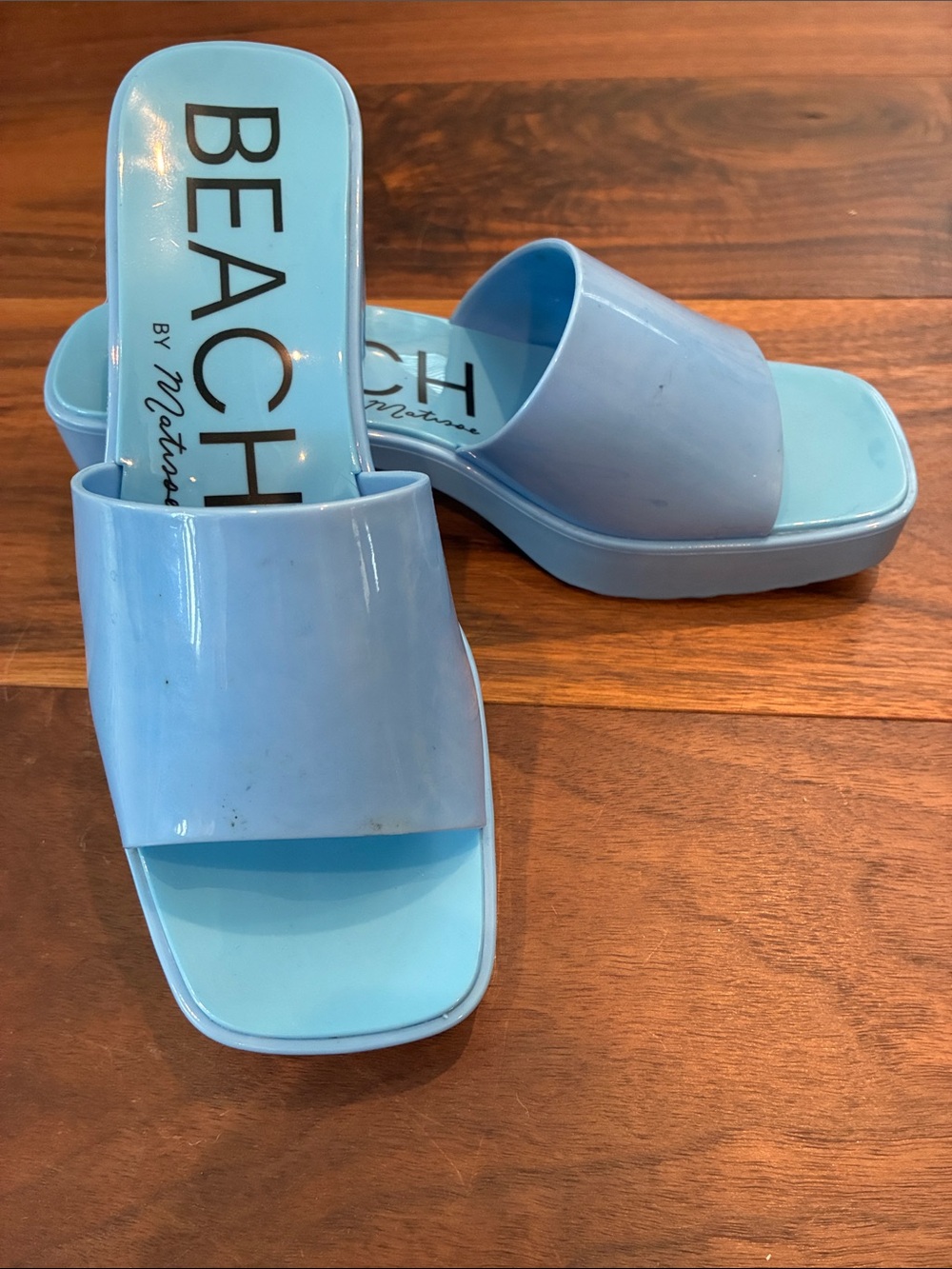 BEACH by Matisse Light Blue Jelly Slide Sandals